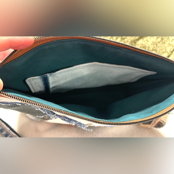 Patchwork Denim Clutch Handbag - from Upcycled denim Jeans - Picture 14 of 14